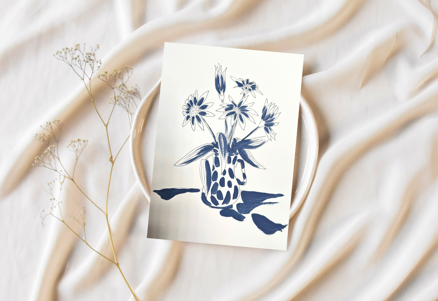 Blue Flowers in Vase