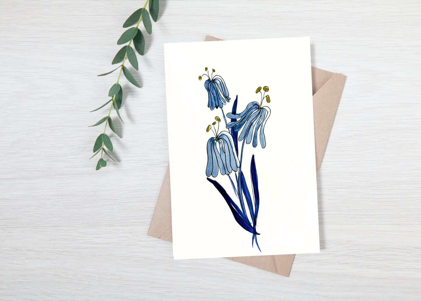 Blue Flower Trilogy  - Original Art Card