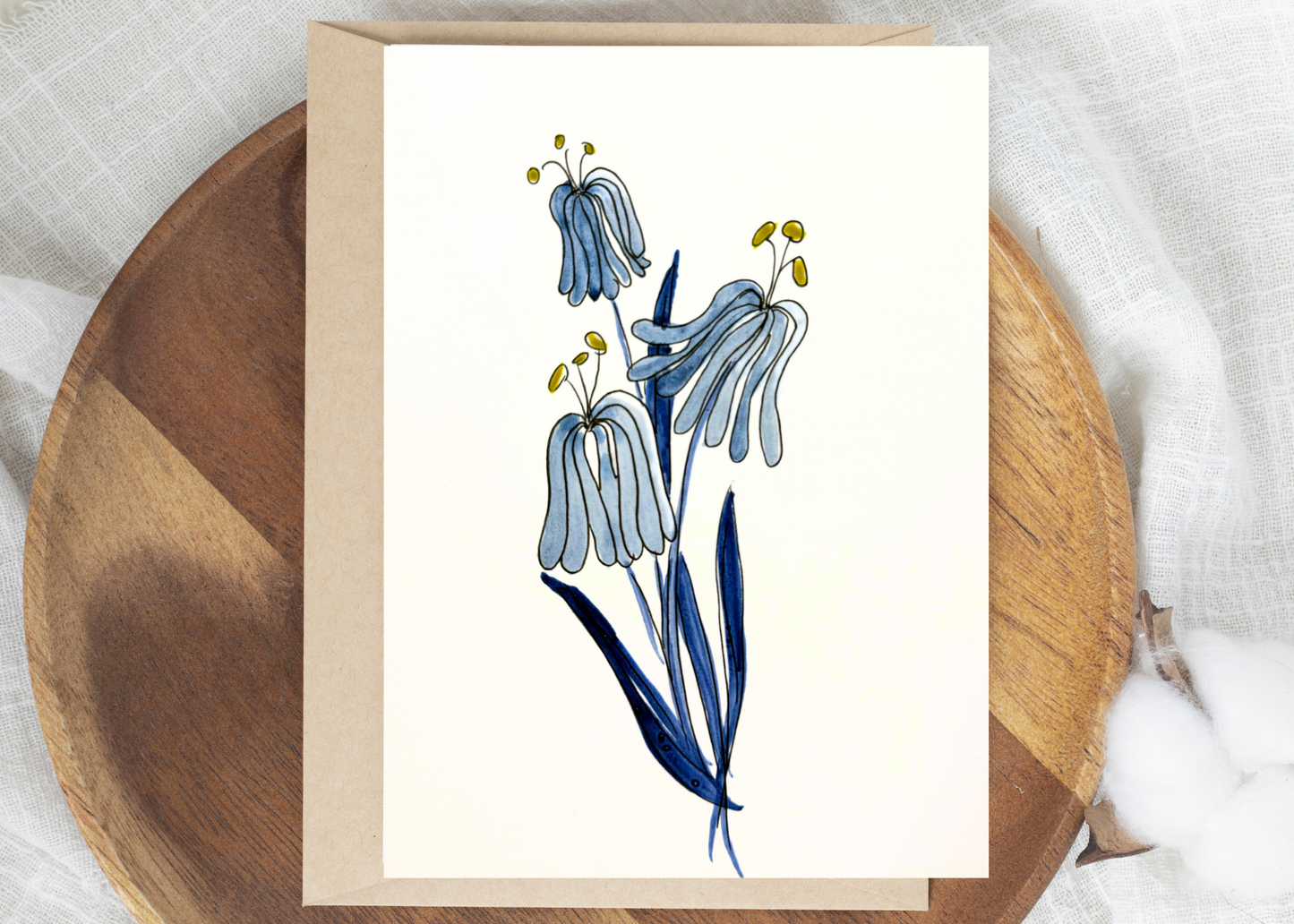 Blue Flower Trilogy  - Original Art Card