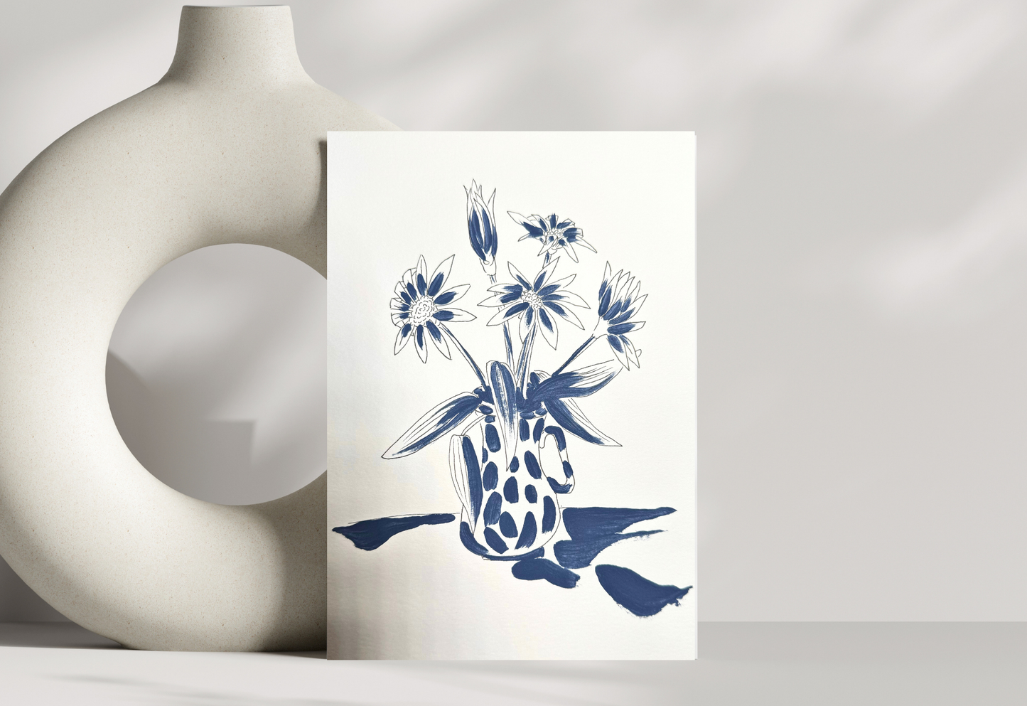 Blue Flowers in Vase