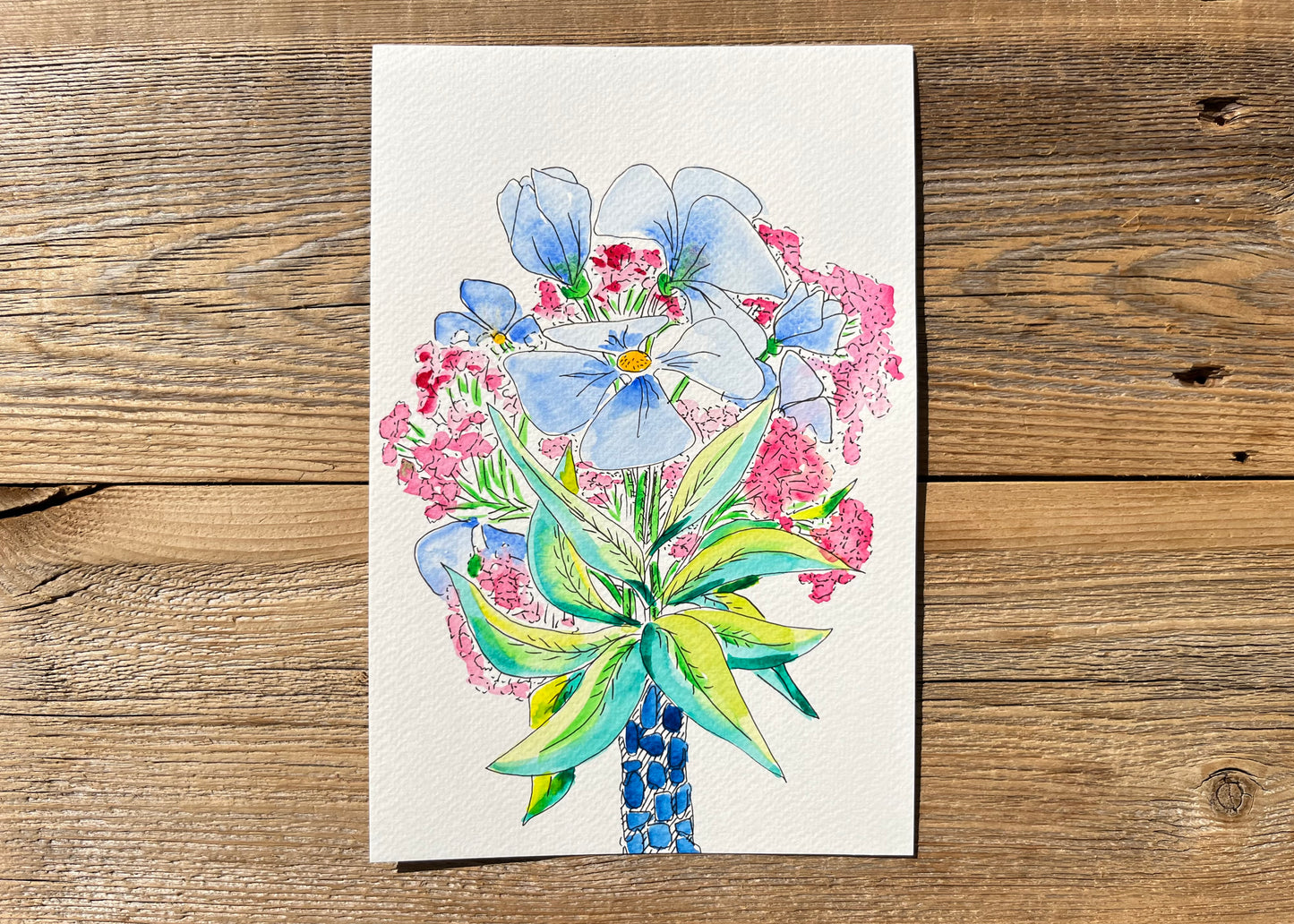 Blue and Pink Bouquet