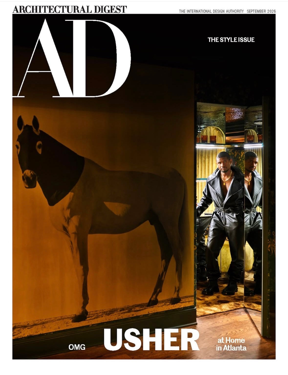 Usher home featured in Architectural Digest, interior design by Nicole Fuller, and murals by Morgan Boszilkov