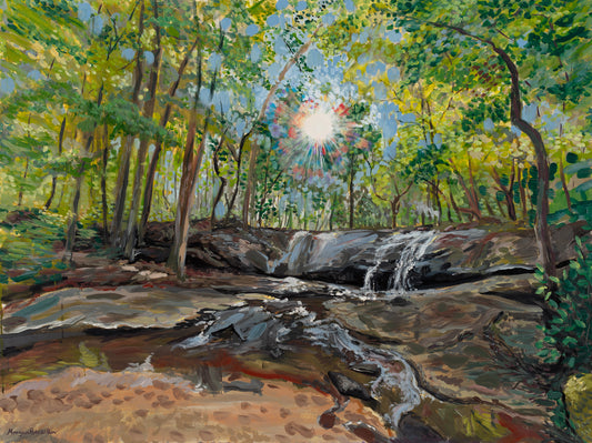 Sunlight at Serenbe Waterfall — Giclée Print
