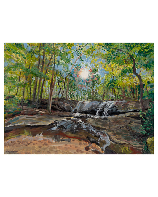 Sunlight at Serenbe Waterfall — Giclée Print